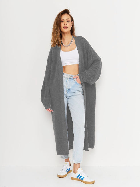 'Kaelis' Full Length Knit Cardigan - Celes Fashion